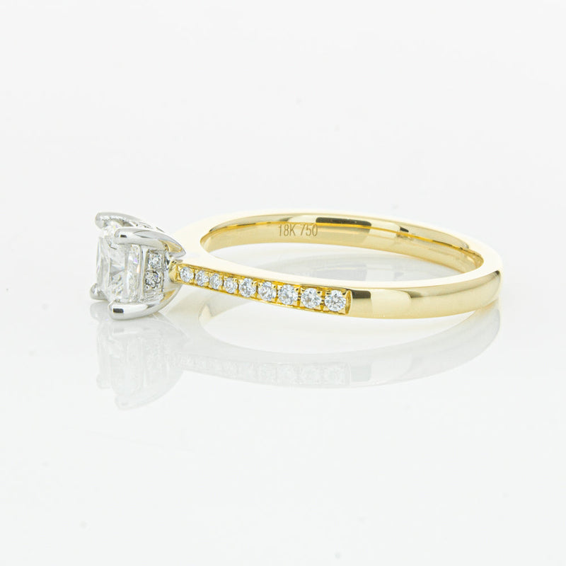 18ct Yellow Gold .70ct Cushion Cut Diamond Ring-Ring-Walker & Hall