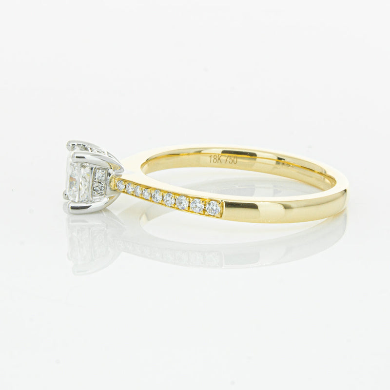 18ct Yellow Gold .70ct Cushion Cut Diamond Ring-Ring-Walker & Hall