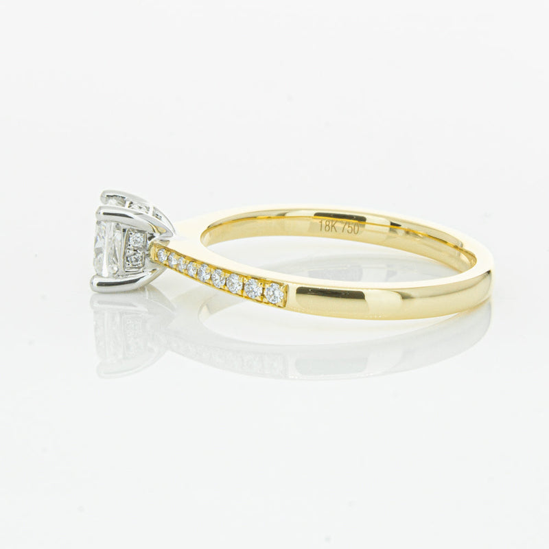 18ct Yellow Gold .70ct Cushion Cut Diamond Ring-Ring-Walker & Hall