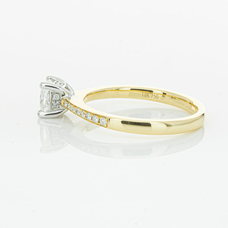 18ct Yellow Gold .70ct Cushion Cut Diamond Ring-Ring-Walker & Hall