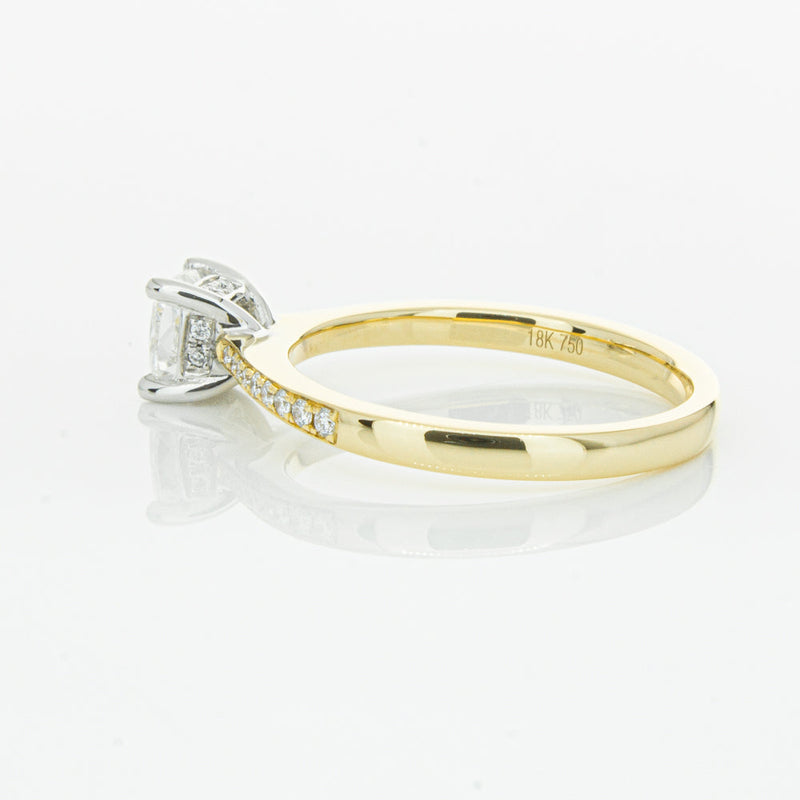 18ct Yellow Gold .70ct Cushion Cut Diamond Ring-Ring-Walker & Hall