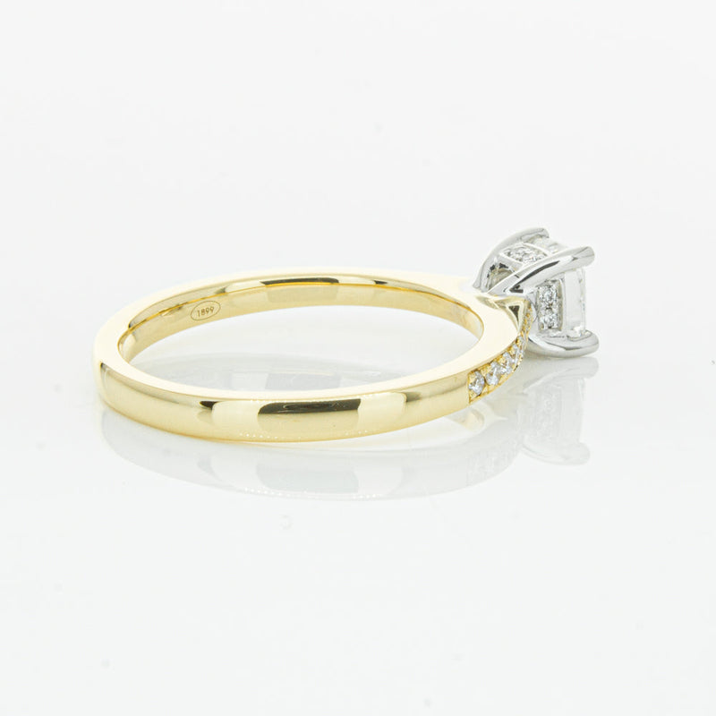 18ct Yellow Gold .70ct Cushion Cut Diamond Ring-Ring-Walker & Hall