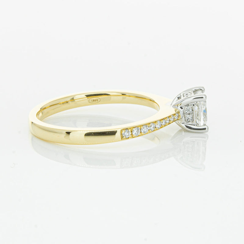 18ct Yellow Gold .70ct Cushion Cut Diamond Ring-Ring-Walker & Hall