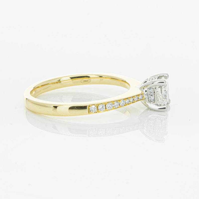 18ct Yellow Gold .70ct Cushion Cut Diamond Ring-Ring-Walker & Hall