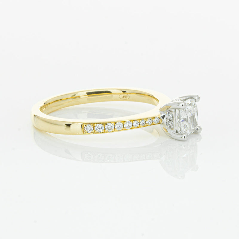 18ct Yellow Gold .70ct Cushion Cut Diamond Ring-Ring-Walker & Hall