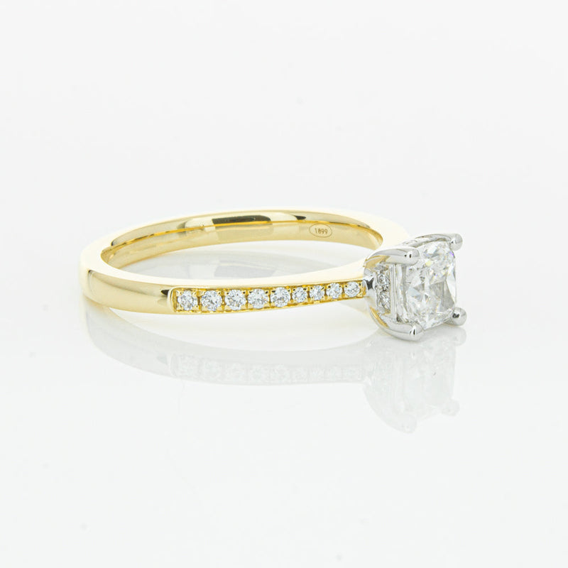 18ct Yellow Gold .70ct Cushion Cut Diamond Ring-Ring-Walker & Hall