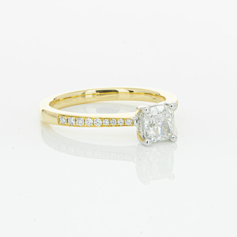 18ct Yellow Gold .70ct Cushion Cut Diamond Ring-Ring-Walker & Hall