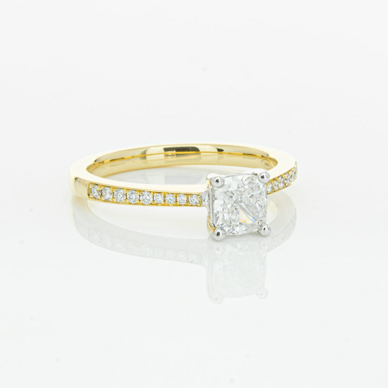 18ct Yellow Gold .70ct Cushion Cut Diamond Ring-Ring-Walker & Hall