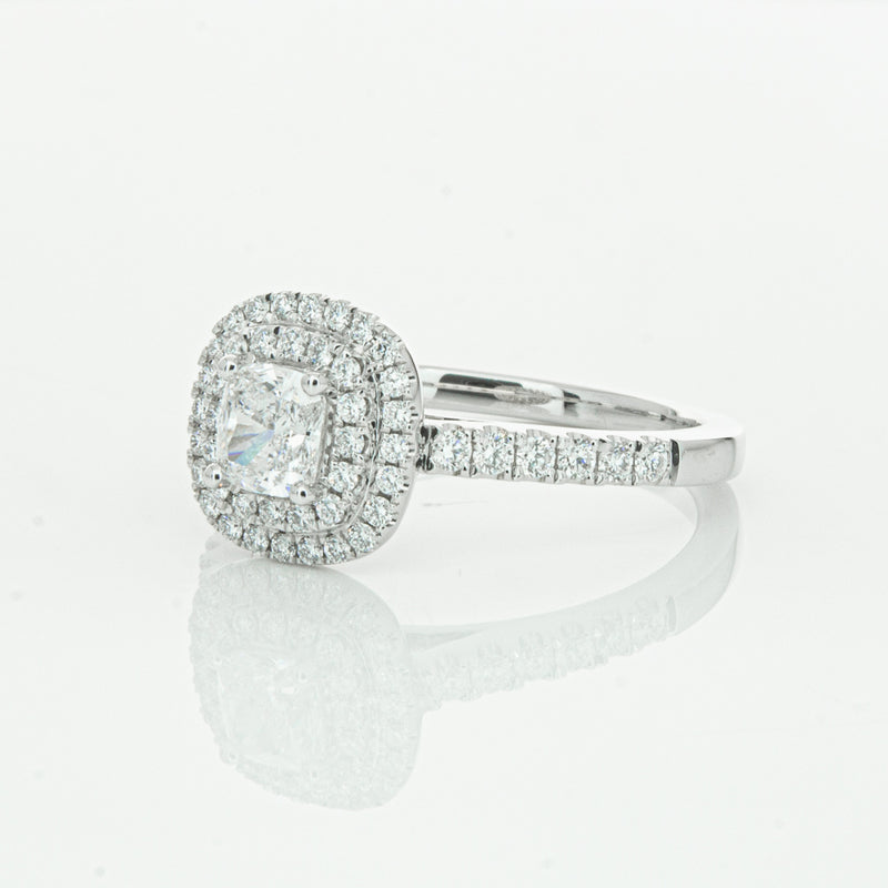 18ct White Gold .51ct Cushion Cut Diamond Rosa Ring-Ring-Walker & Hall