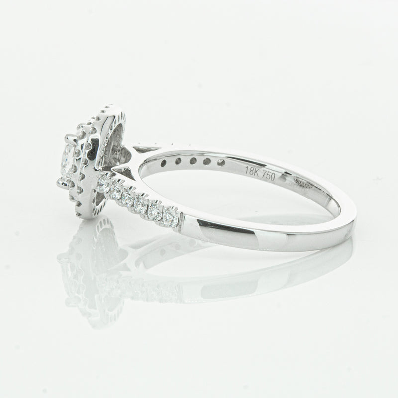 18ct White Gold .51ct Cushion Cut Diamond Rosa Ring-Ring-Walker & Hall