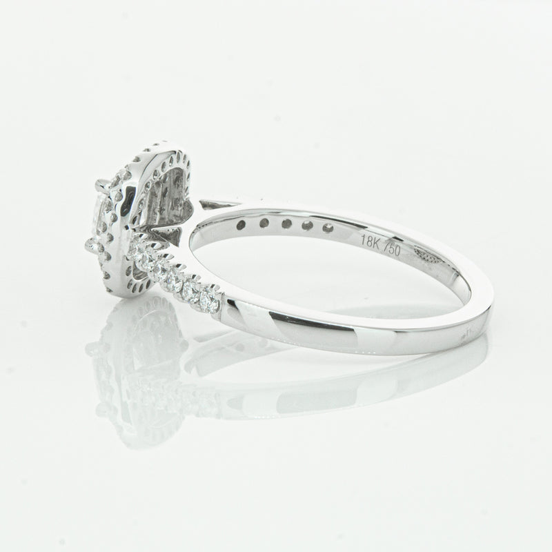 18ct White Gold .51ct Cushion Cut Diamond Rosa Ring-Ring-Walker & Hall