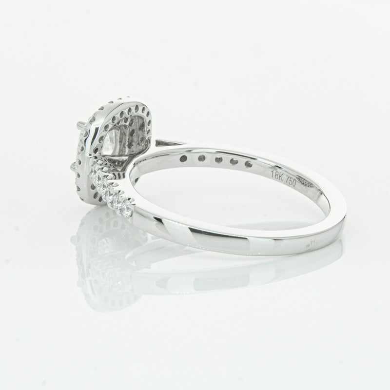 18ct White Gold .51ct Cushion Cut Diamond Rosa Ring-Ring-Walker & Hall