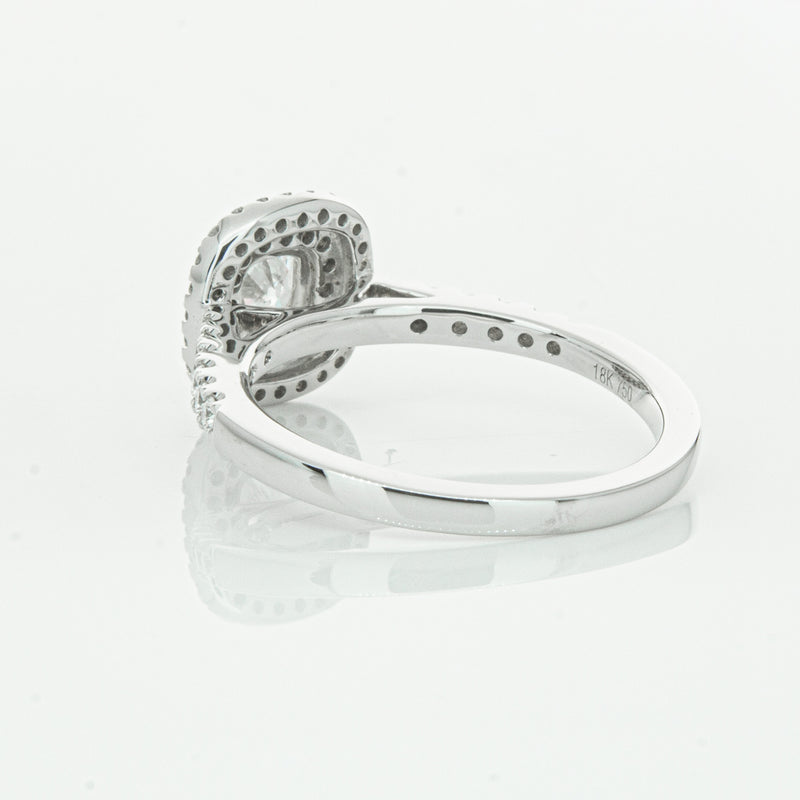 18ct White Gold .51ct Cushion Cut Diamond Rosa Ring-Ring-Walker & Hall