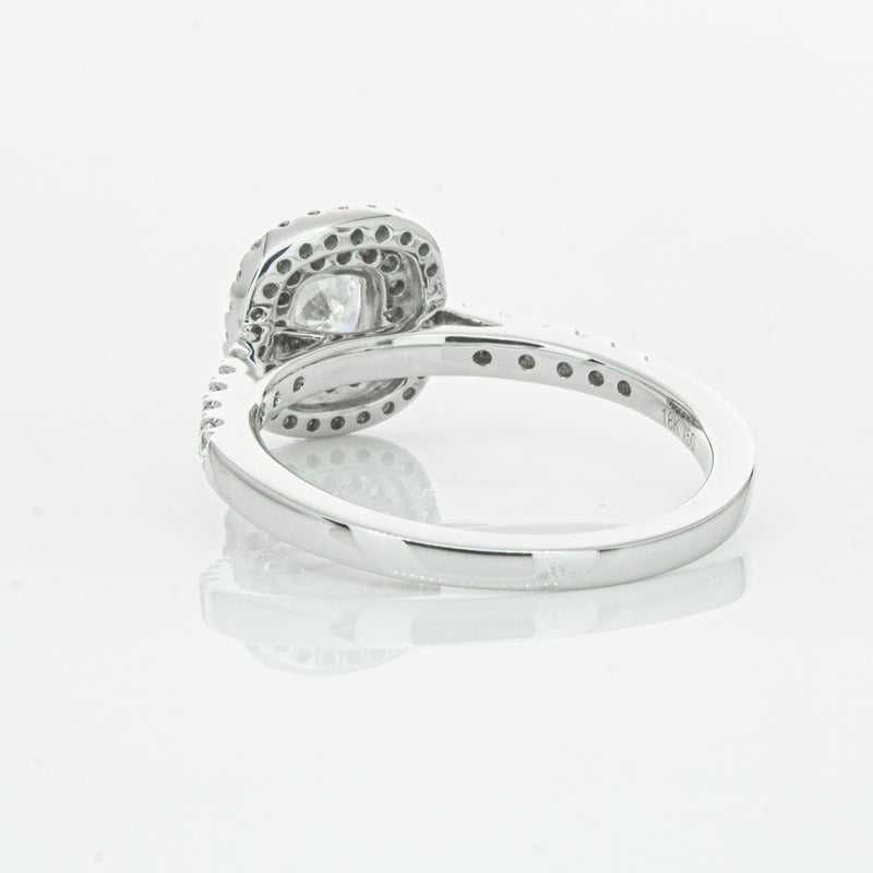 18ct White Gold .51ct Cushion Cut Diamond Rosa Ring-Ring-Walker & Hall