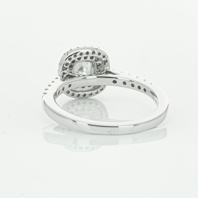 18ct White Gold .51ct Cushion Cut Diamond Rosa Ring-Ring-Walker & Hall