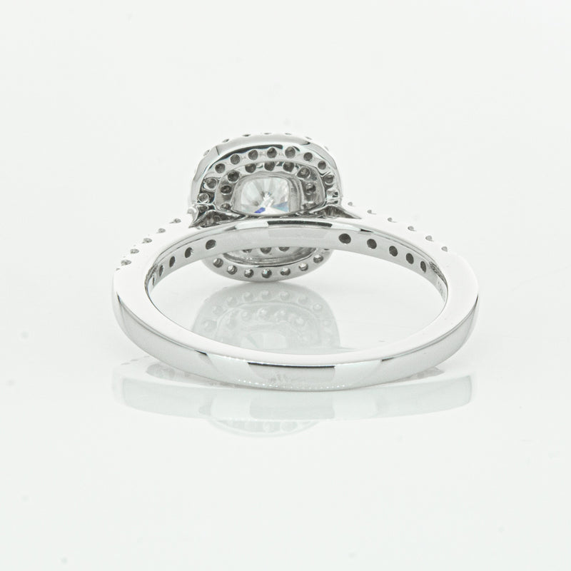 18ct White Gold .51ct Cushion Cut Diamond Rosa Ring-Ring-Walker & Hall