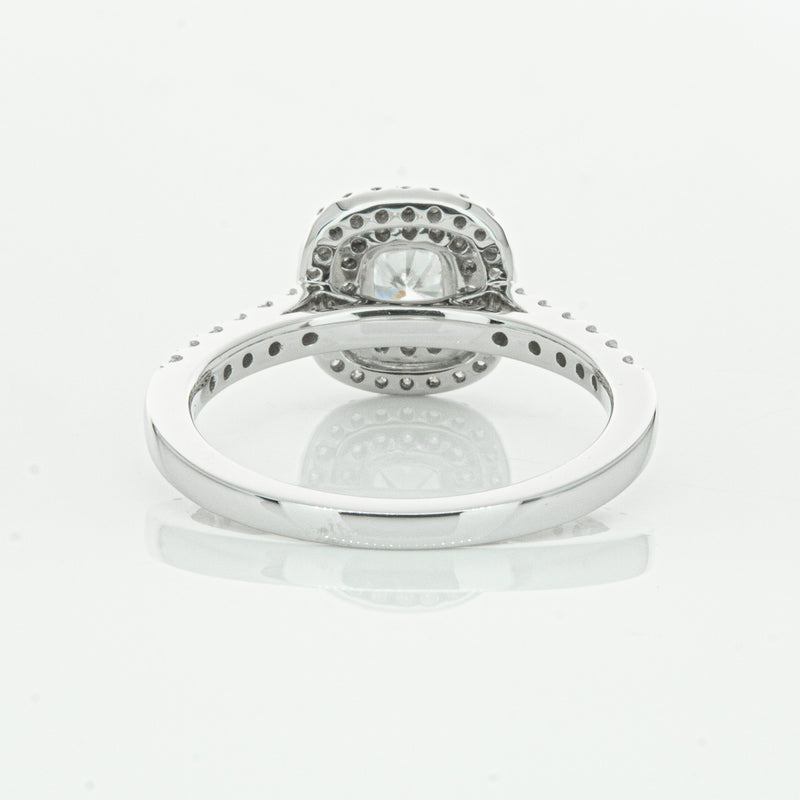 18ct White Gold .51ct Cushion Cut Diamond Rosa Ring-Ring-Walker & Hall