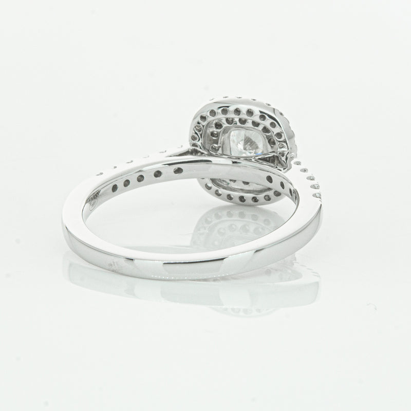 18ct White Gold .51ct Cushion Cut Diamond Rosa Ring-Ring-Walker & Hall