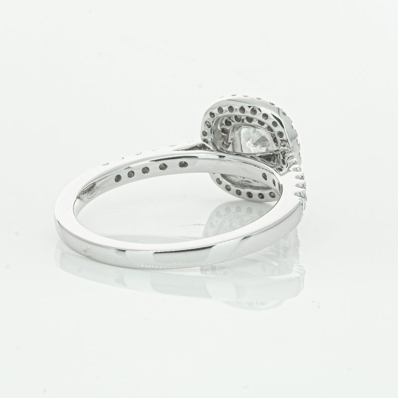 18ct White Gold .51ct Cushion Cut Diamond Rosa Ring-Ring-Walker & Hall