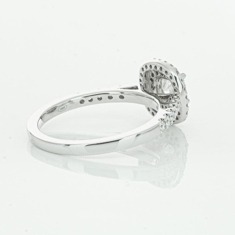 18ct White Gold .51ct Cushion Cut Diamond Rosa Ring-Ring-Walker & Hall