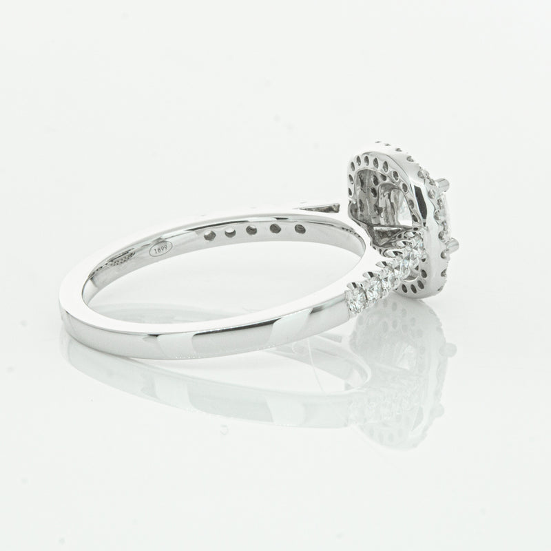 18ct White Gold .51ct Cushion Cut Diamond Rosa Ring-Ring-Walker & Hall