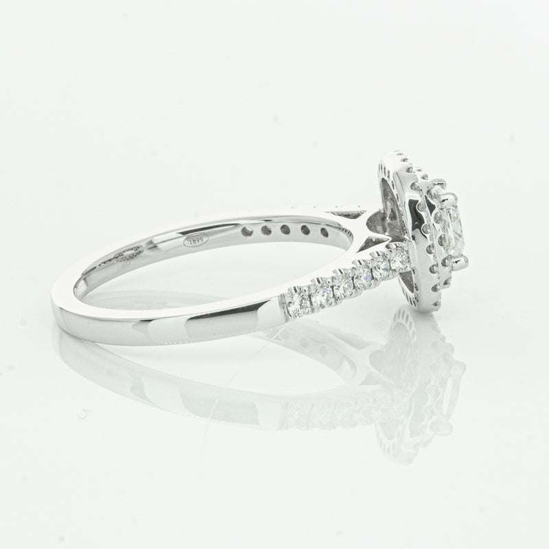 18ct White Gold .51ct Cushion Cut Diamond Rosa Ring-Ring-Walker & Hall