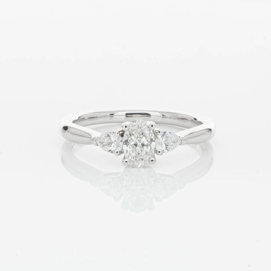 18ct White Gold .40ct Oval Diamond Ayla Ring-Ring-Walker & Hall