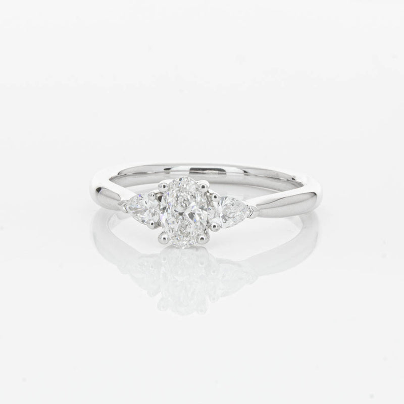 18ct White Gold .40ct Oval Diamond Ayla Ring-Ring-Walker & Hall