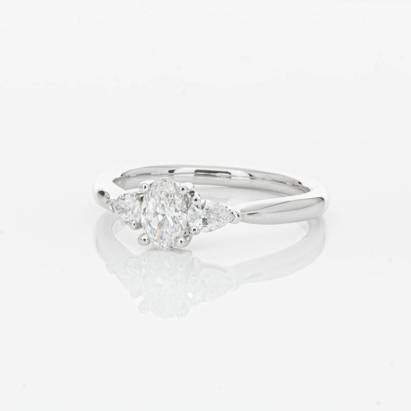 18ct White Gold .40ct Oval Diamond Ayla Ring-Ring-Walker & Hall