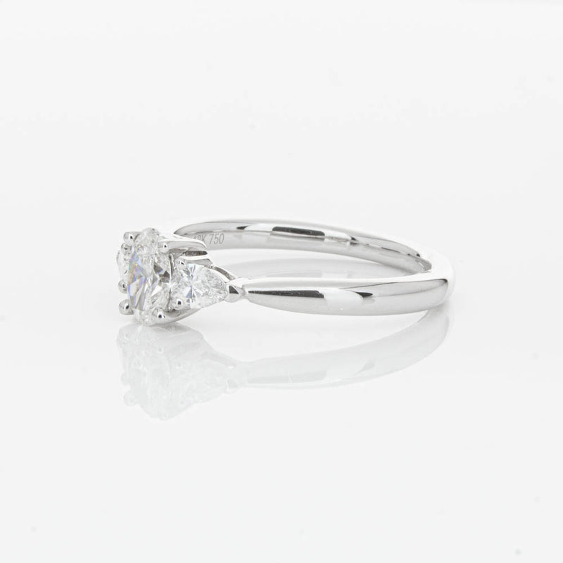 18ct White Gold .40ct Oval Diamond Ayla Ring-Ring-Walker & Hall