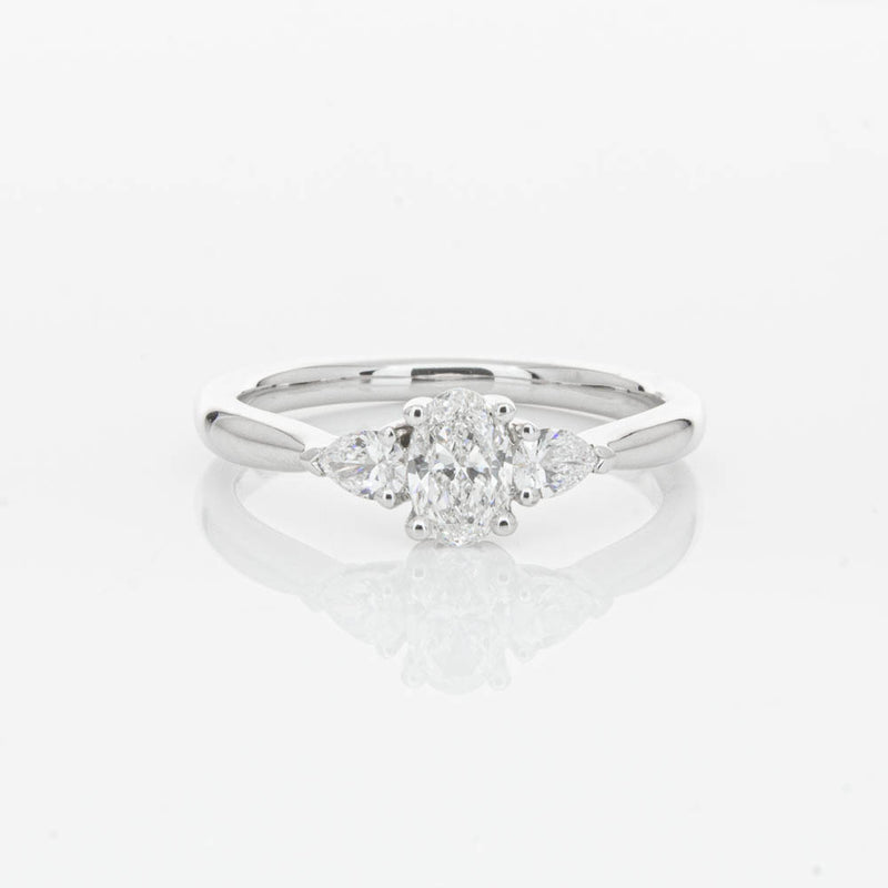 18ct White Gold .40ct Oval Diamond Ayla Ring-Ring-Walker & Hall