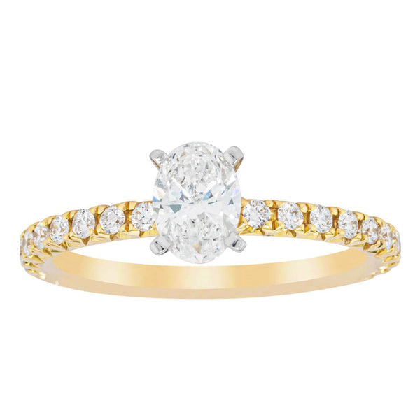 18ct Yellow Gold .50ct Oval Diamond Comet Ring - Ring - Walker & Hall