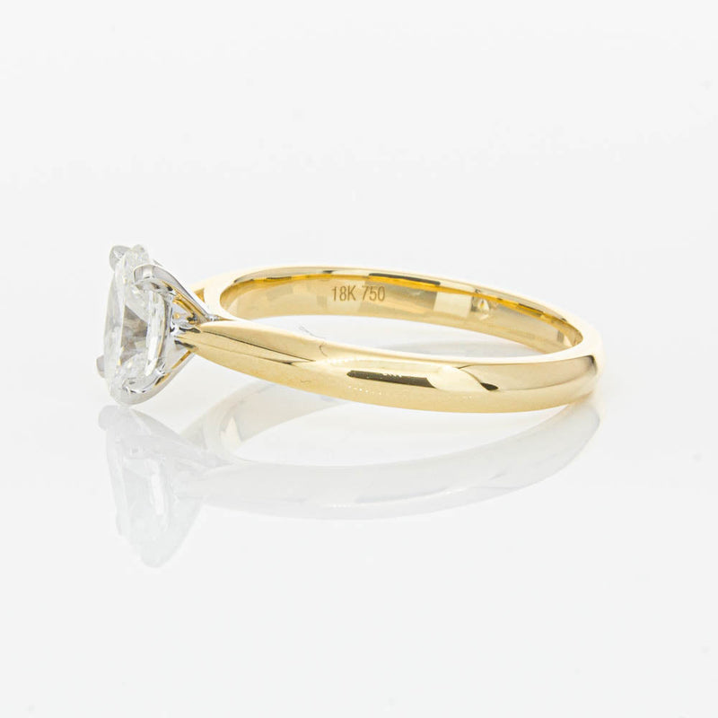 18ct Yellow Gold 1.00ct Oval Cut Diamond Venetian Ring-Ring-Walker & Hall