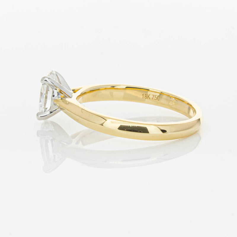 18ct Yellow Gold 1.00ct Oval Cut Diamond Venetian Ring-Ring-Walker & Hall