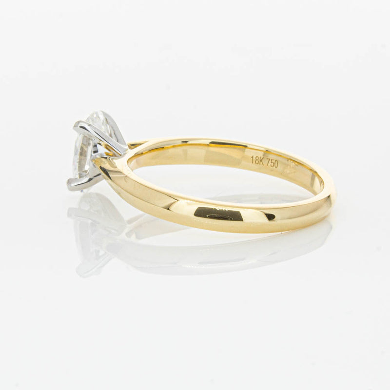 18ct Yellow Gold 1.00ct Oval Cut Diamond Venetian Ring-Ring-Walker & Hall