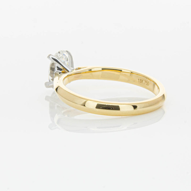 18ct Yellow Gold 1.00ct Oval Cut Diamond Venetian Ring-Ring-Walker & Hall