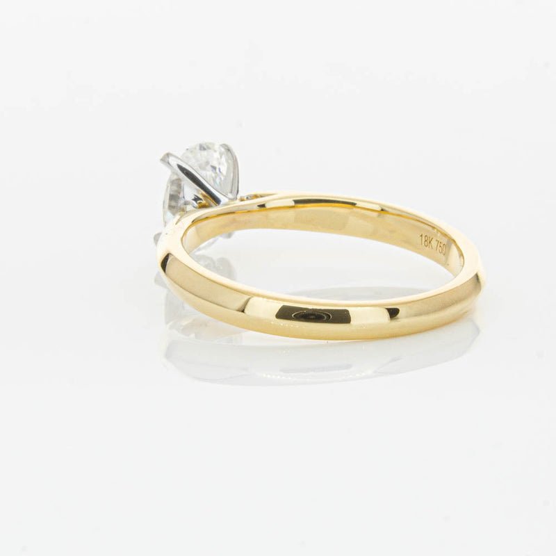 18ct Yellow Gold 1.00ct Oval Cut Diamond Venetian Ring-Ring-Walker & Hall