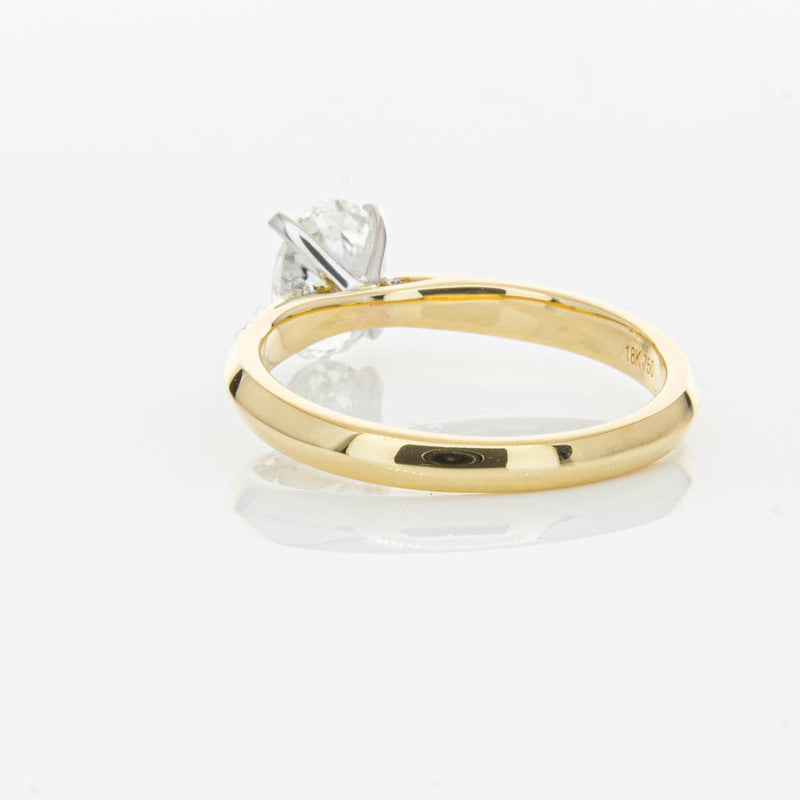 18ct Yellow Gold 1.00ct Oval Cut Diamond Venetian Ring-Ring-Walker & Hall