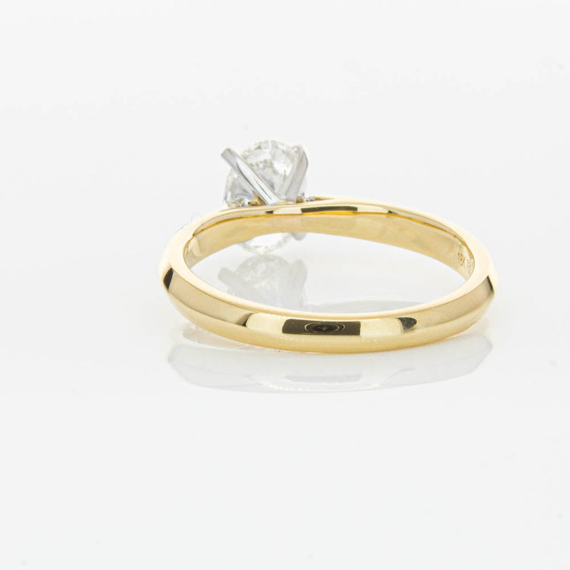 18ct Yellow Gold 1.00ct Oval Cut Diamond Venetian Ring-Ring-Walker & Hall