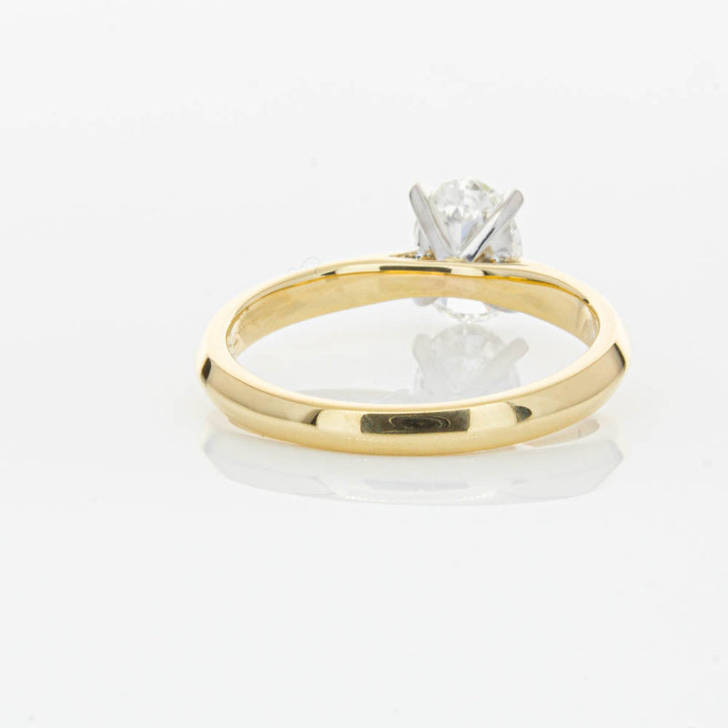 18ct Yellow Gold 1.00ct Oval Cut Diamond Venetian Ring-Ring-Walker & Hall