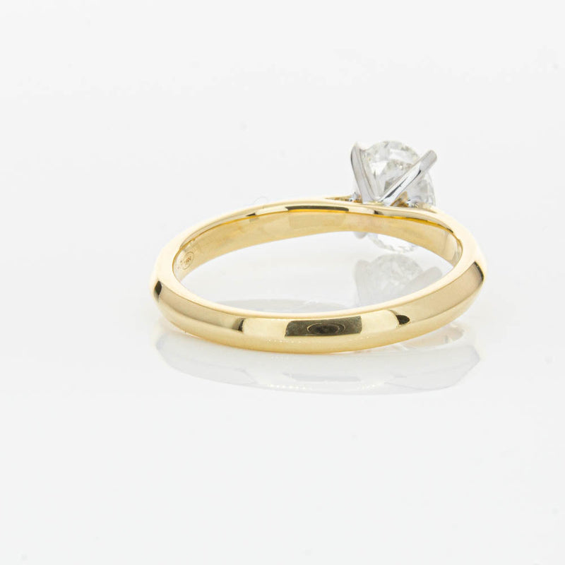 18ct Yellow Gold 1.00ct Oval Cut Diamond Venetian Ring-Ring-Walker & Hall