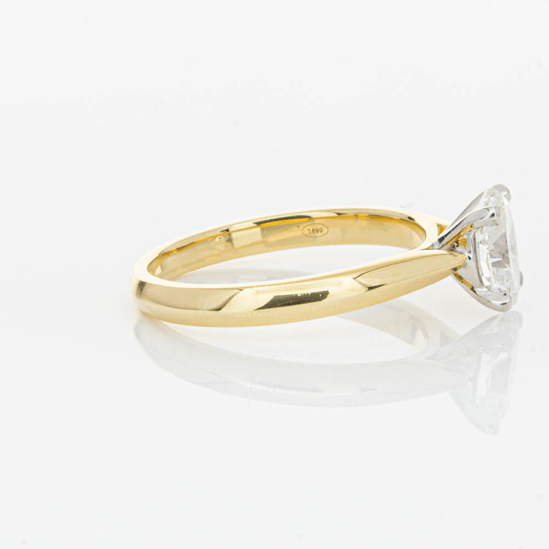 18ct Yellow Gold 1.00ct Oval Cut Diamond Venetian Ring-Ring-Walker & Hall