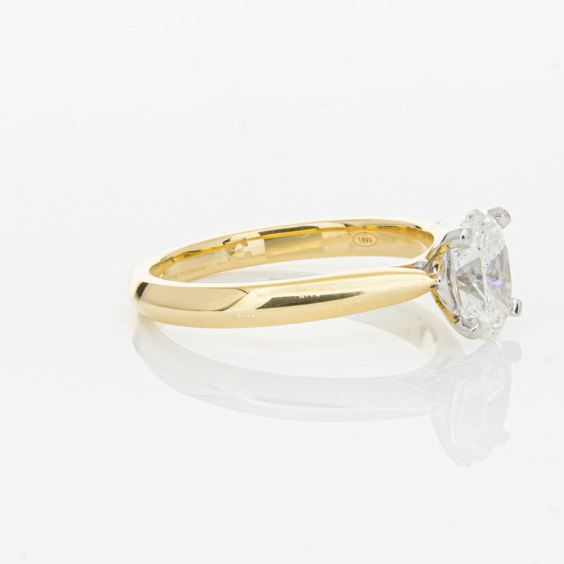 18ct Yellow Gold 1.00ct Oval Cut Diamond Venetian Ring-Ring-Walker & Hall