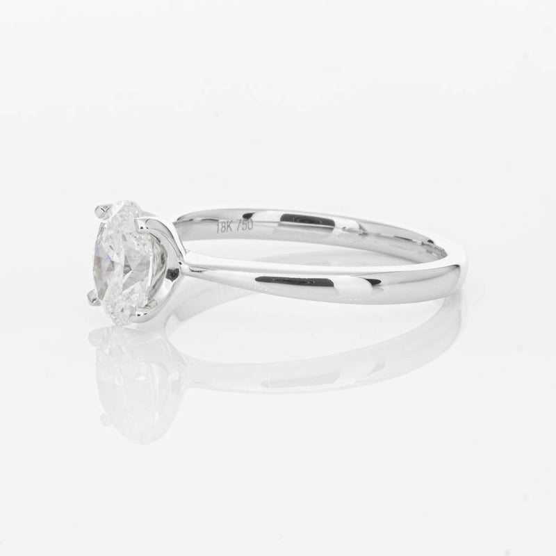 18ct White Gold 1.00ct Oval Cut Diamond Royale Ring-Ring-Walker & Hall