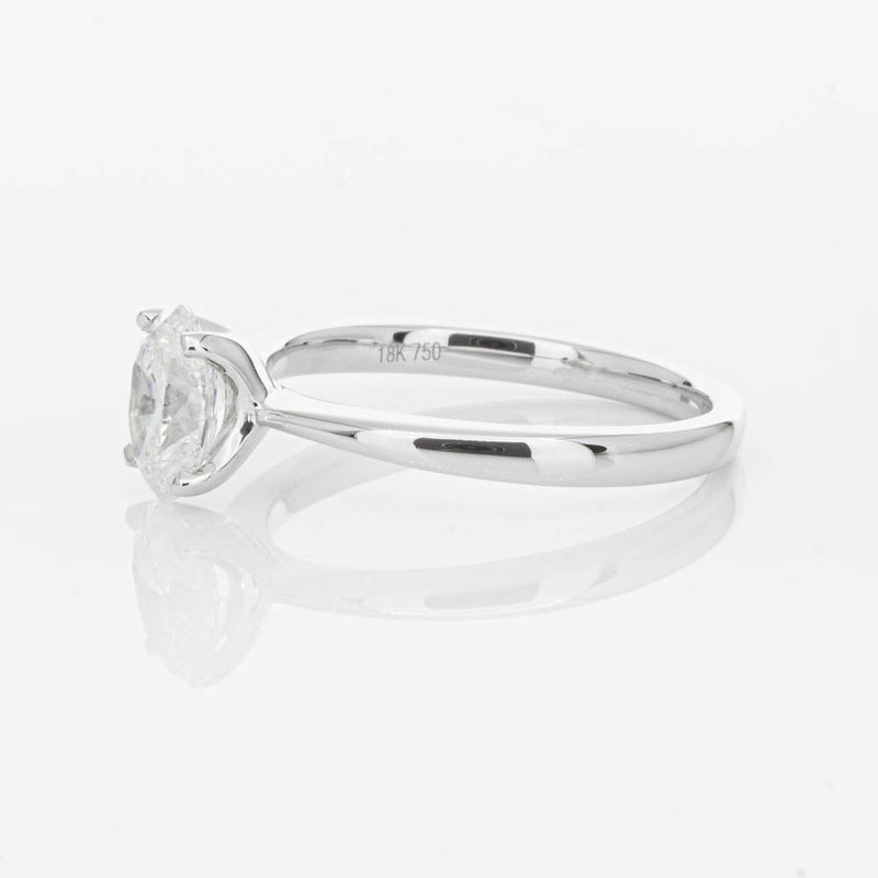 18ct White Gold 1.00ct Oval Cut Diamond Royale Ring-Ring-Walker & Hall