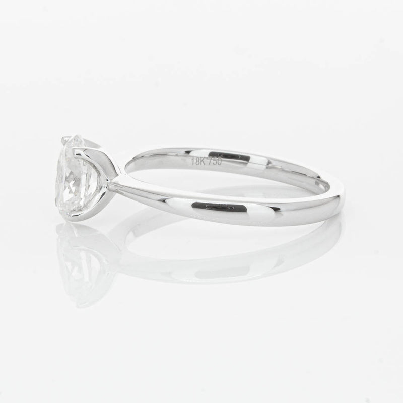 18ct White Gold 1.00ct Oval Cut Diamond Royale Ring-Ring-Walker & Hall