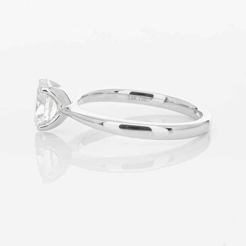 18ct White Gold 1.00ct Oval Cut Diamond Royale Ring-Ring-Walker & Hall