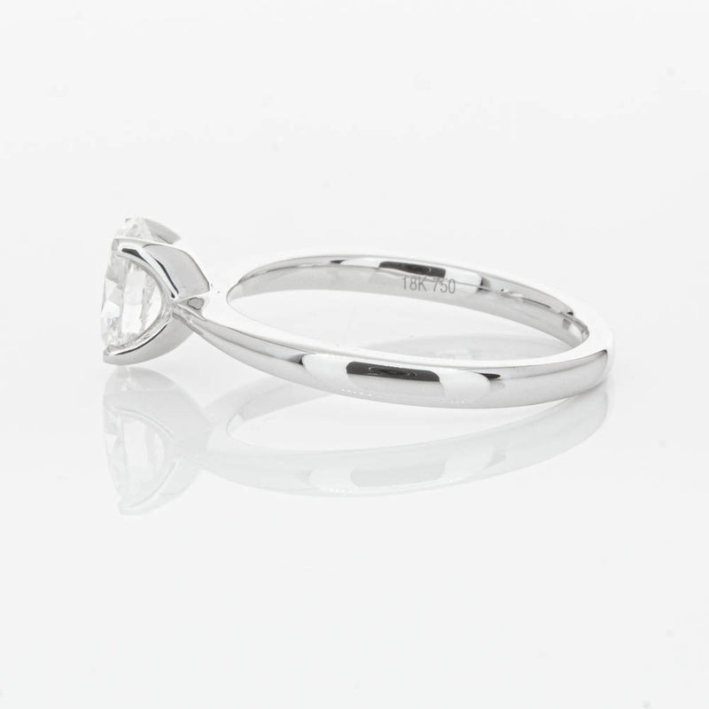 18ct White Gold 1.00ct Oval Cut Diamond Royale Ring-Ring-Walker & Hall