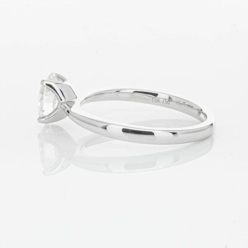 18ct White Gold 1.00ct Oval Cut Diamond Royale Ring-Ring-Walker & Hall