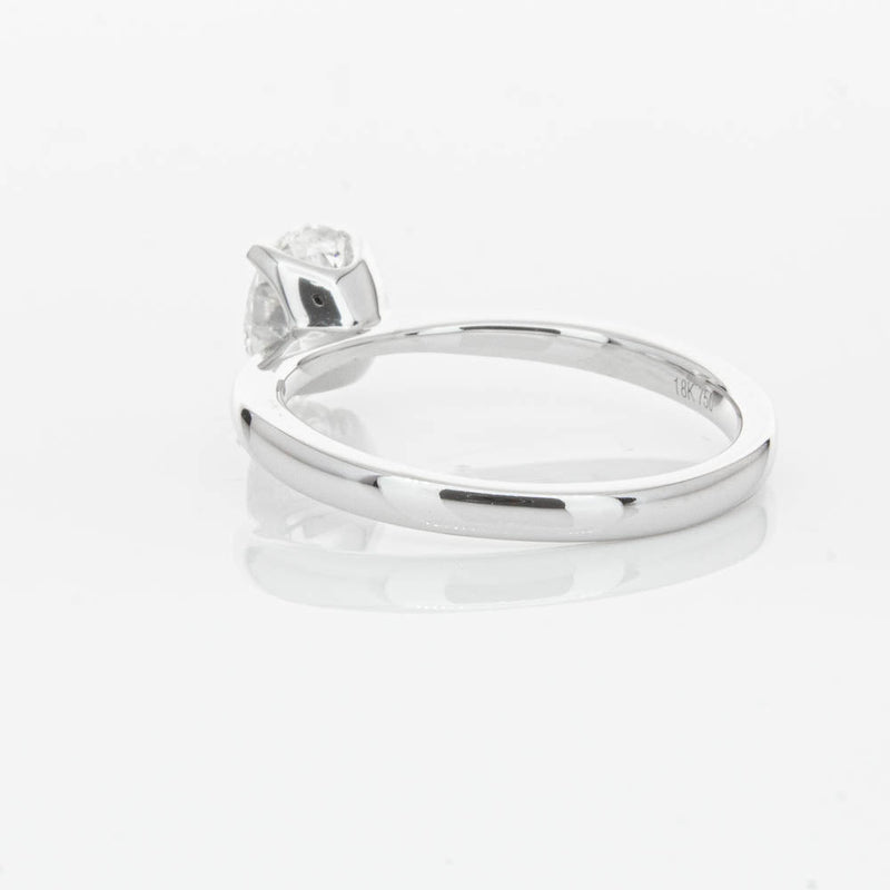 18ct White Gold 1.00ct Oval Cut Diamond Royale Ring-Ring-Walker & Hall